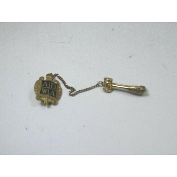 Vintage ABWA American Business Women's Association Presidents Pin w/ Gavel 51702 - Picture 3 of 5